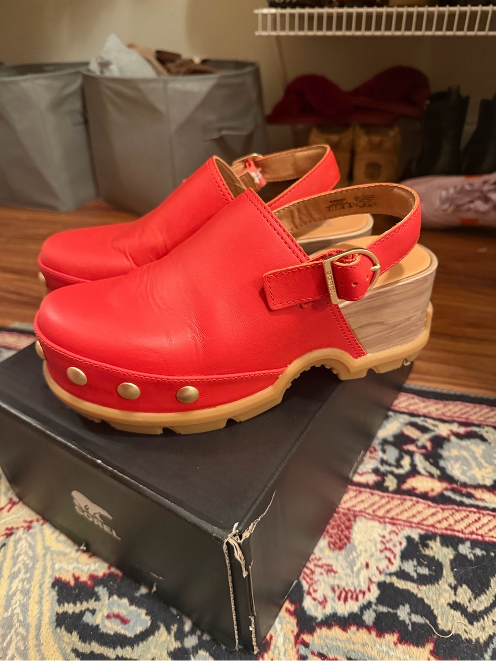 Sorel Orange Slingback Stud-Accent Clog - Picture 3 of 5
